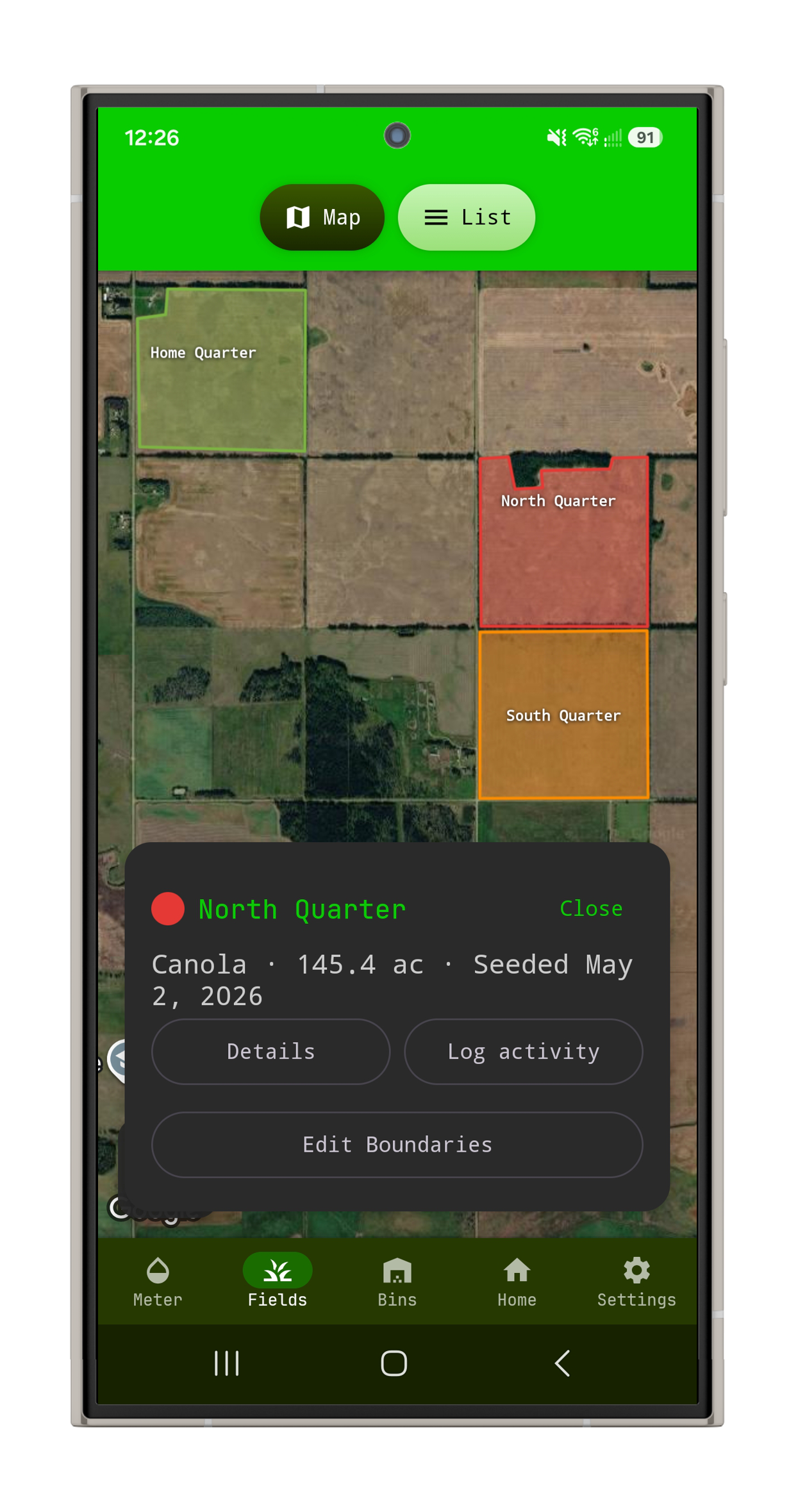 HarvestMark fields map